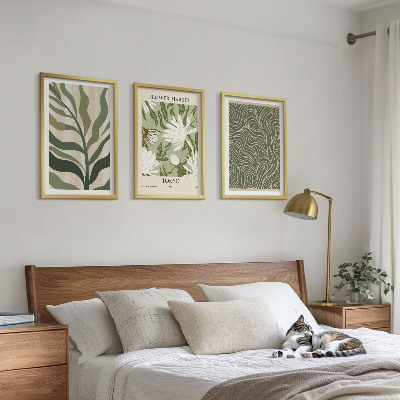 Nástenná galéria Boho dekorácie s rastlinnými vzormi