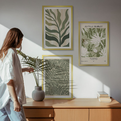 Nástenná galéria Boho dekorácie s rastlinnými vzormi
