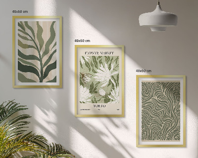 Nástenná galéria Boho dekorácie s rastlinnými vzormi