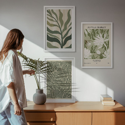 Nástenná galéria Boho dekorácie s rastlinnými vzormi