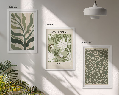 Nástenná galéria Boho dekorácie s rastlinnými vzormi