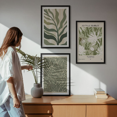 Nástenná galéria Boho dekorácie s rastlinnými vzormi