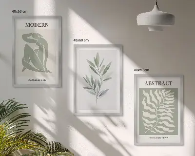 Sada nástenných dekorácií v akvarelovom boho štýle inšpirovanom Matisseom