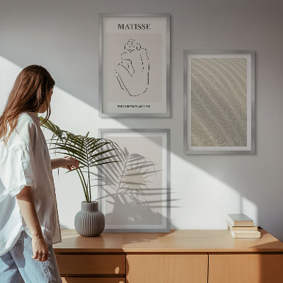 Nástenná galéria Minimalistické pieskové čiary slnka