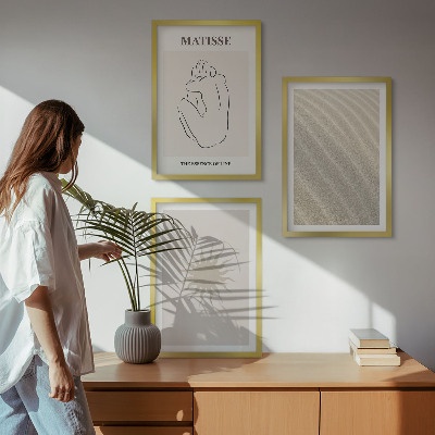 Nástenná galéria Minimalistické pieskové čiary slnka