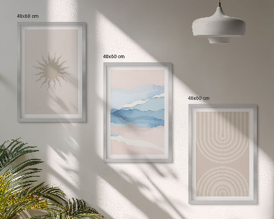 Sada nástenných dekorácií Slnečné vlny abstraktné čiary pastel