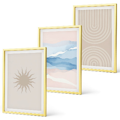 Sada nástenných dekorácií Slnečné vlny abstraktné čiary pastel