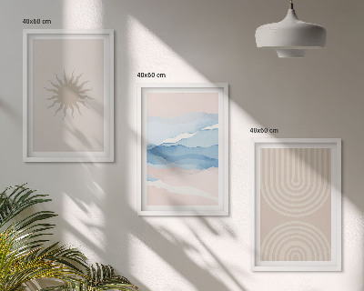 Sada nástenných dekorácií Slnečné vlny abstraktné čiary pastel