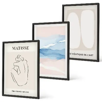Sada nástenných dekorácií abstraktné formy v štýle Matisse
