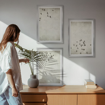 Sada nástenných dekorácií Minimalistická maľba vtákov