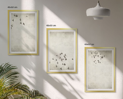 Sada nástenných dekorácií Minimalistická maľba vtákov