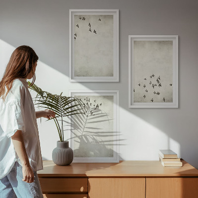 Sada nástenných dekorácií Minimalistická maľba vtákov