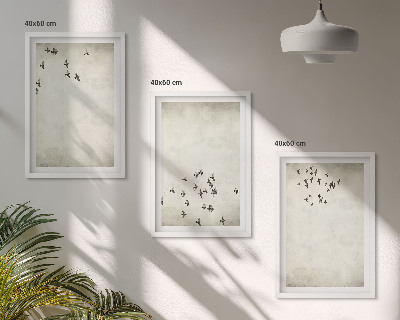 Sada nástenných dekorácií Minimalistická maľba vtákov