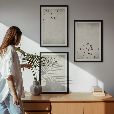 Sada nástenných dekorácií Minimalistická maľba vtákov