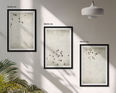 Sada nástenných dekorácií Minimalistická maľba vtákov