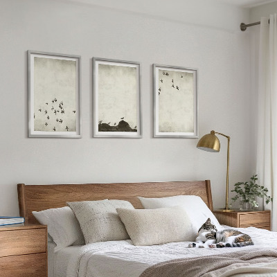 Sada nástenných dekorácií Vtáky za letu v minimalistickom štýle