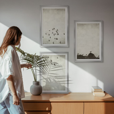Sada nástenných dekorácií Vtáky za letu v minimalistickom štýle