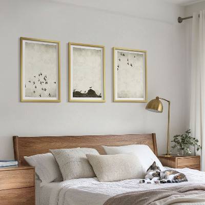Sada nástenných dekorácií Vtáky za letu v minimalistickom štýle