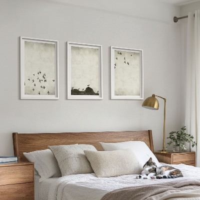 Sada nástenných dekorácií Vtáky za letu v minimalistickom štýle