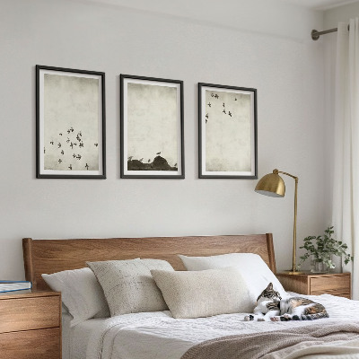 Sada nástenných dekorácií Vtáky za letu v minimalistickom štýle