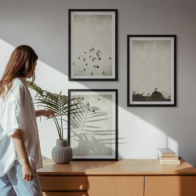 Sada nástenných dekorácií Vtáky za letu v minimalistickom štýle