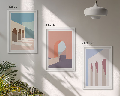 Sada nástenných dekorácií Pastelová architektonická grafika