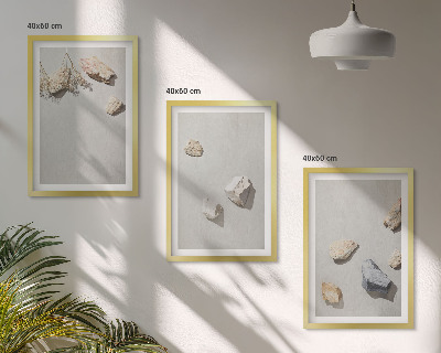 Nástenná galéria Plážové dekorácie s kameňmi v boho štýle