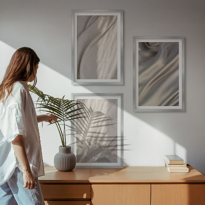 Nástenná galéria Detailný záber na prírodné boho látky