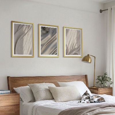 Nástenná galéria Detailný záber na prírodné boho látky