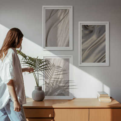 Nástenná galéria Detailný záber na prírodné boho látky
