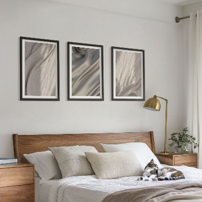 Nástenná galéria Detailný záber na prírodné boho látky