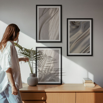 Nástenná galéria Detailný záber na prírodné boho látky