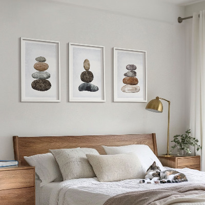 Sada nástenných dekorácií Minimalistické boho kamene