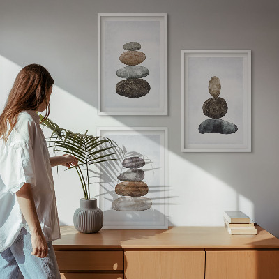 Sada nástenných dekorácií Minimalistické boho kamene