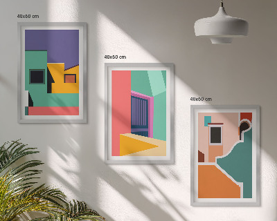 Nástenná galéria Farebné ilustrácie mesta