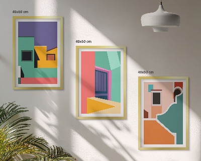 Nástenná galéria Farebné ilustrácie mesta