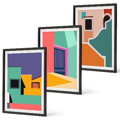 Nástenná galéria Farebné ilustrácie mesta