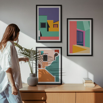 Nástenná galéria Farebné ilustrácie mesta