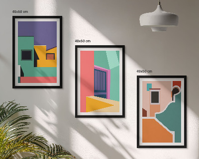 Nástenná galéria Farebné ilustrácie mesta