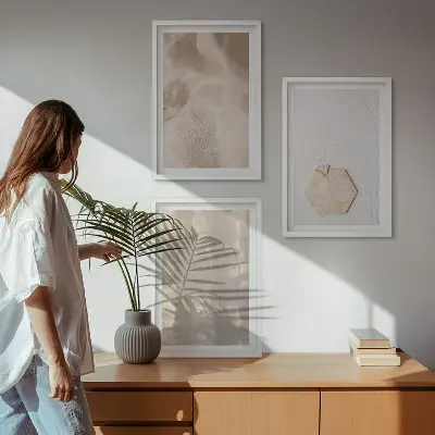 Sada nástenných dekorácií jemné textúry v štýle boho nature