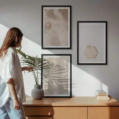 Sada nástenných dekorácií jemné textúry v štýle boho nature