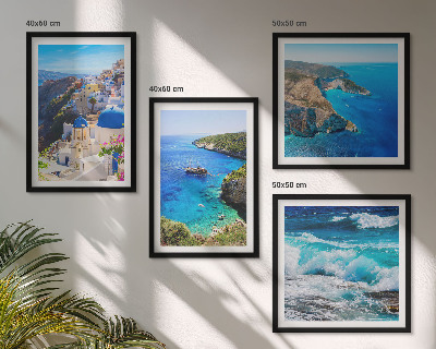 Zarámovaný set obrazov Grécke pohľady na Santorini Oia
