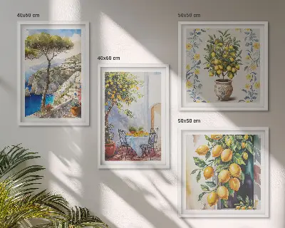 Citrónovníky pri mori zarámovaný set obrazov