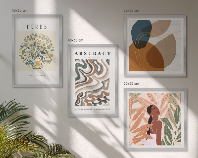 Zarámovaný set obrazov Boho estetické pastelové plagáty