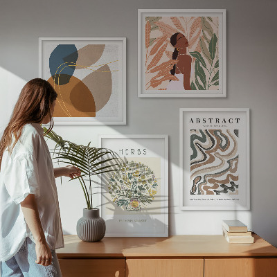 Zarámovaný set obrazov Boho estetické pastelové plagáty