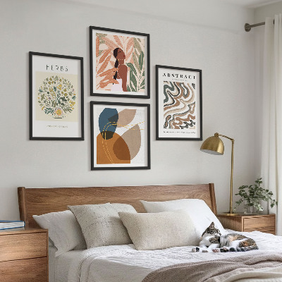 Zarámovaný set obrazov Boho estetické pastelové plagáty