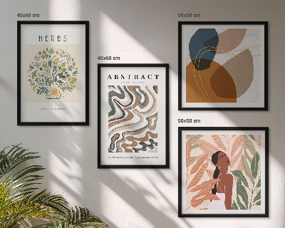 Zarámovaný set obrazov Boho estetické pastelové plagáty