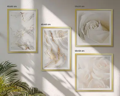 Zarámovaný set obrazov s motívom elegantných mramorových vzorov