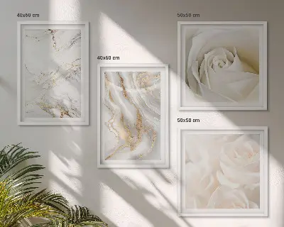 Zarámovaný set obrazov s motívom elegantných mramorových vzorov