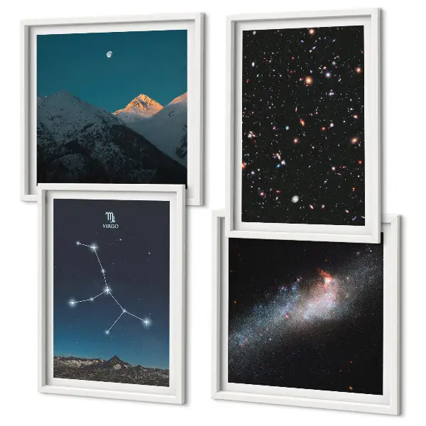 Zarámovaný set obrazov Vesmír galaxie Panny zarámovaný set obrazov